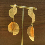 18K Gold Plated Textured Twinkling Moon Drops