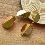 18K Gold Plated Textured Twinkling Moon Drops