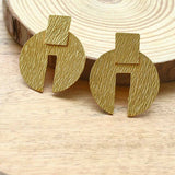 18K Gold Plated Textured Geometric Earrings