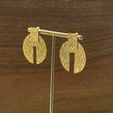 18K Gold Plated Textured Geometric Earrings