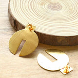 18K Gold Plated Textured Geometric Earrings