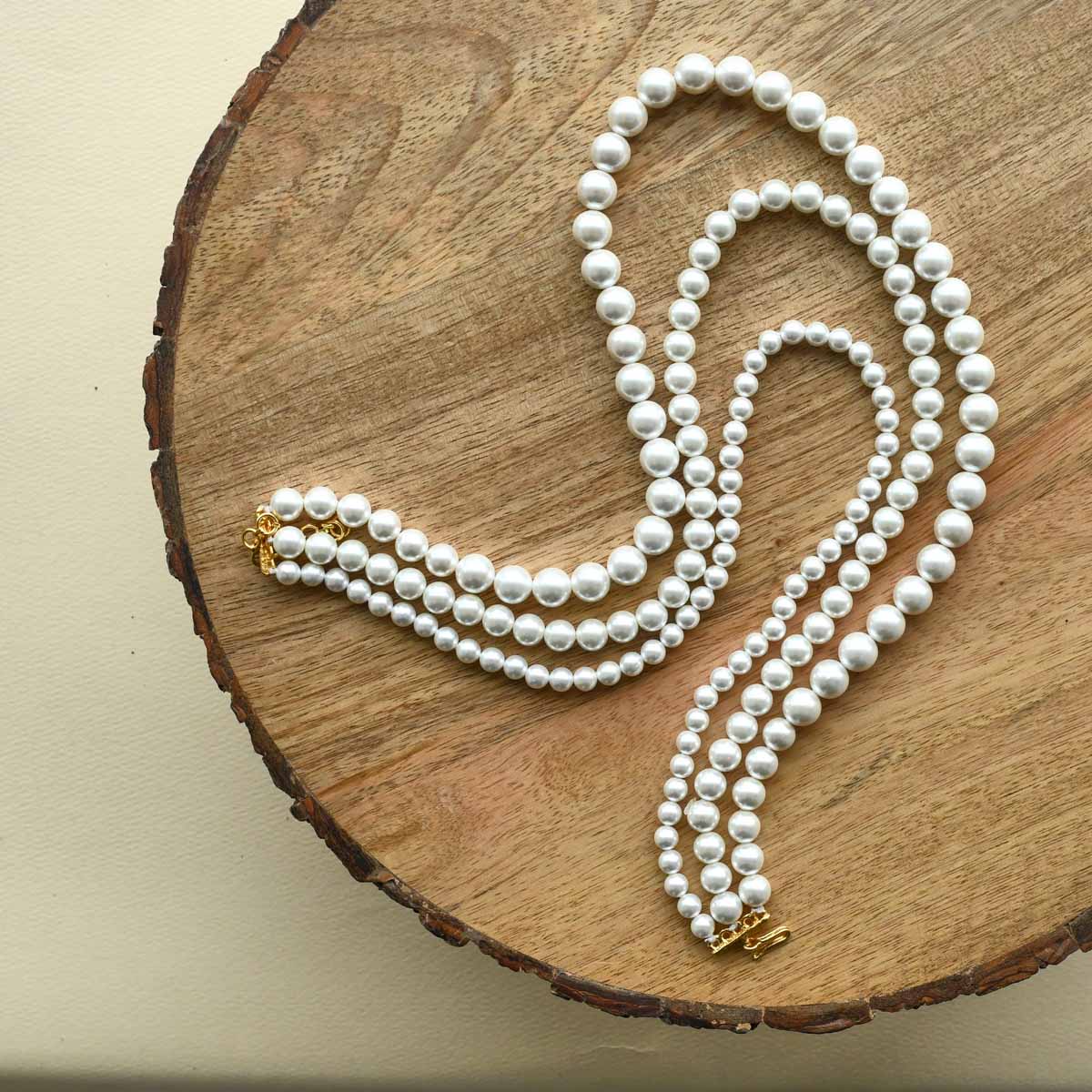 Three Layered Pearl Necklace