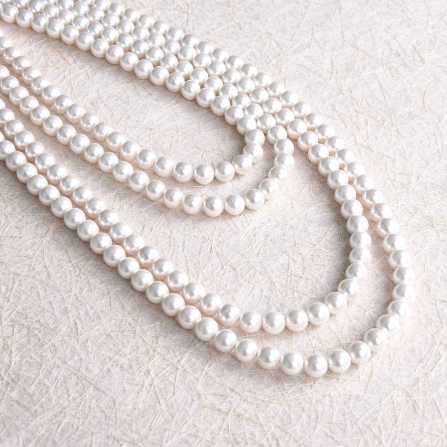 Four Layered Statement Pearl Necklace