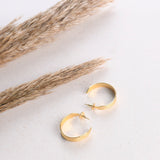 18K Gold Plated 35 mm Hoops