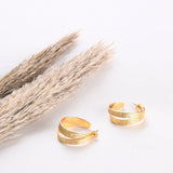 18K Gold Plated Double Lined Hoops