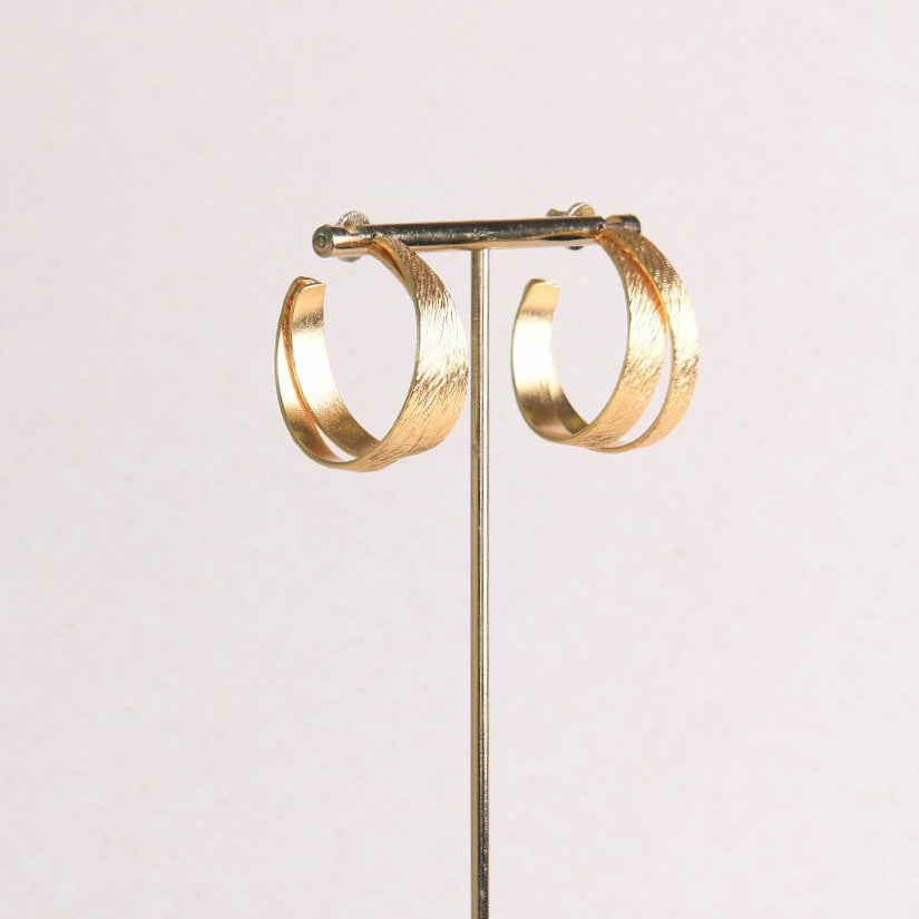 18K Gold Plated Double Lined Hoops