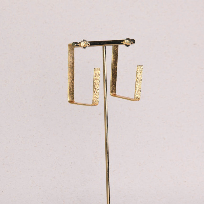 18K Gold Plated Rectangle Hoops