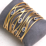 Eyes On You Evil Eye Statement Mesh Cuff