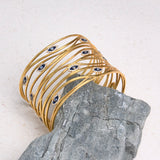 Eyes On You Evil Eye Statement Mesh Cuff