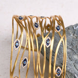 Eyes On You Evil Eye Statement Mesh Cuff