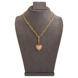 Shaded Diamonte Heart Necklace