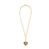 Shaded Diamonte Heart Necklace