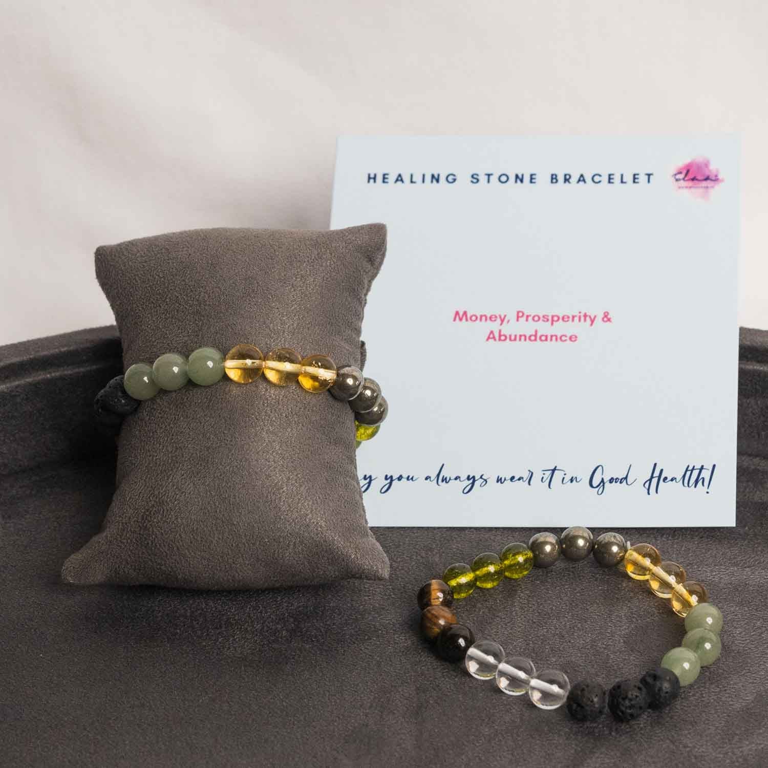 Citrine Green Aventurine & Pyrite Bracelet Multi Beads ( Abundance and