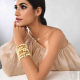 Initial Bracelet H with Ivory Pearls