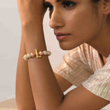 Initial Bracelet with Multi Pastel Pearls