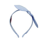 Anna Headband In Blue & White Stripes Cotton