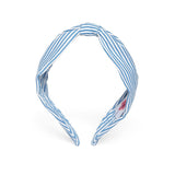 Elsa Headband In Blue & White Stripes Cotton