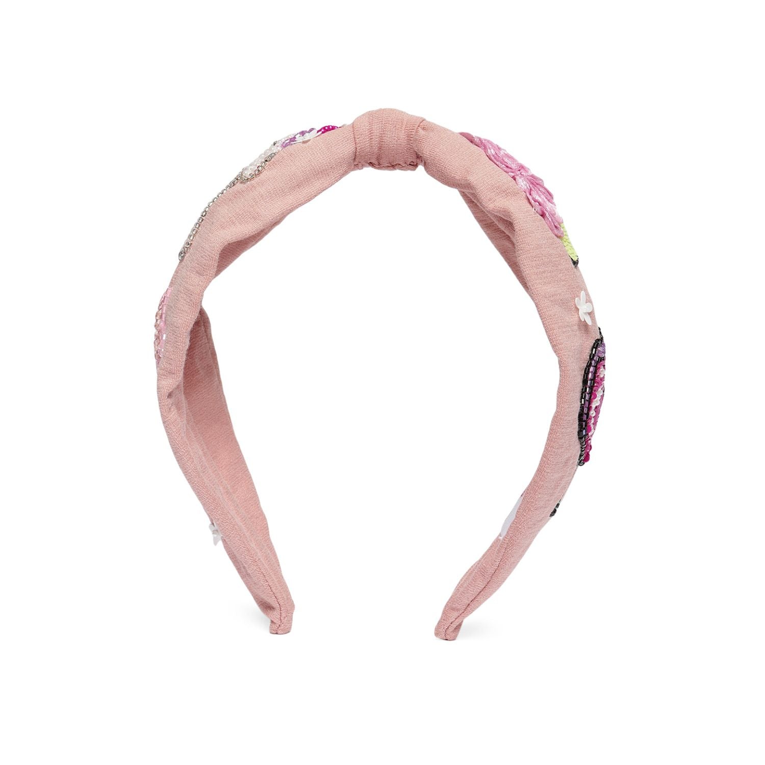 Elsa Headband In Pink Jersey With Embroidery - Icecream Stick